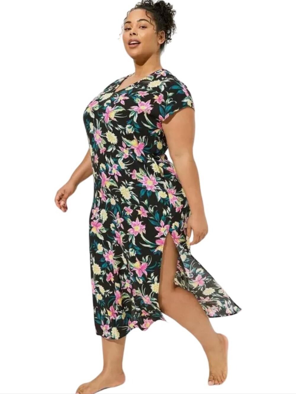 torrid Maxi Washable Gauze Side Slits Caftan Cover-Up Dress Pluses Size 3X